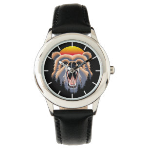 Roaring Grizzly Bär Face Armbanduhr