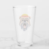 Roaring Grizzly Bär Face Glas (Rückseite)