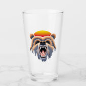 Roaring Grizzly Bär Face Glas (Vorderseite)