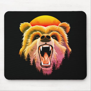 Roaring Grizzly Bär Face Mousepad