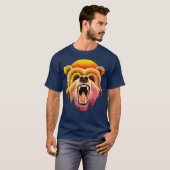 Roaring Grizzly Bär Face T-Shirt (Vorne ganz)