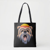 Roaring Grizzly Bär Face Tasche (Vorderseite)