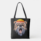 Roaring Grizzly Bär Face Tasche (Rückseite)
