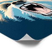 Roaring Grizzly Bären Face - Alaska Wildlife Poster (Ecke)