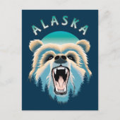 Roaring Grizzly Bären Face - Alaska Wildlife Postkarte (Vorderseite)