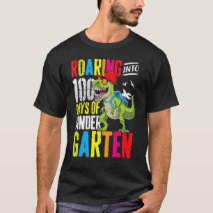 Roaring in 100 Tage Kindergarten Rex Dinosaur B T-Shirt