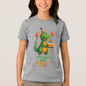 Roaring in 5 - Dino Birthday Design Tri-Blend Shirt (Vorderseite)