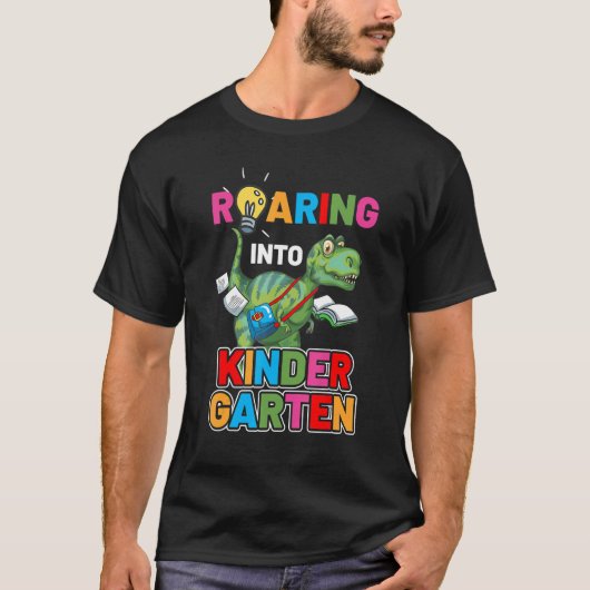 Roaring in den Kindergarten Dinosaurier Lehrer zur T-Shirt (Vorderseite)