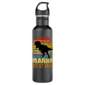 Roaring in der ersten Klasse Dinosaurier zurück zu Edelstahlflasche (Vorderseite)