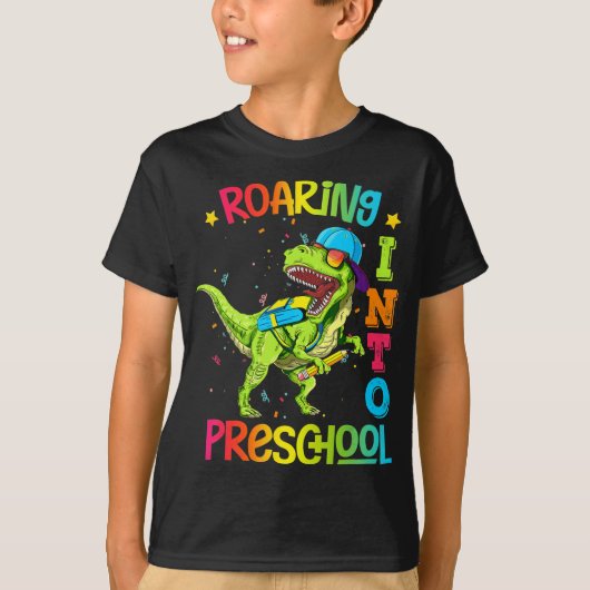 Roaring in der Vorschule Dinosaurier Lehrer Pre K T-Shirt (Vorderseite)