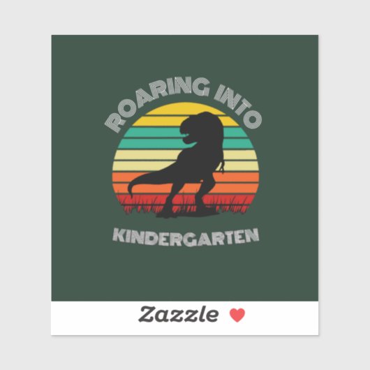Roaring in Kindergarten Dinosaur Aufkleber (Blatt)
