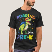 Roaring in Pre-K Dinosaurier, um zurück in die Sch T-Shirt (Vorderseite)