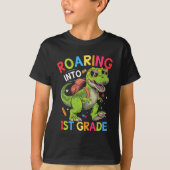 Roaring into 1st Grade Dinosaur – Back to School T-Shirt (Vorderseite)