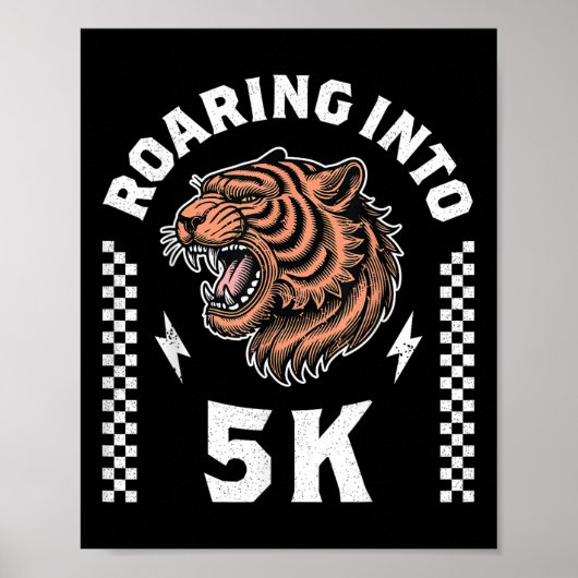 Roaring Into 5k Tiger Back To School Kid Im Ready  Poster (Vorne)