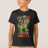 Roaring into Kindergarten Dinosaur – School T-Shirt (Vorderseite)