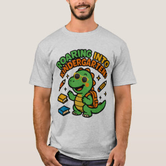 Roaring Into Kindergarten Dinosaur T-Shirt