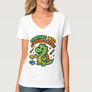 Roaring Into Kindergarten Dinosaur T-Shirt