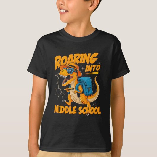 Roaring Into Middle School – Back-to-School T-Shirt (Vorderseite)