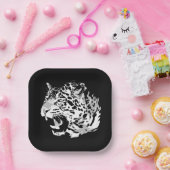 Roaring Jaguar Pop Art Pappteller (Party)