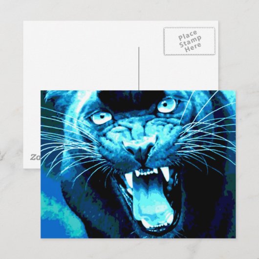 Roaring Jaguar Postkarte (Vorne/Hinten)