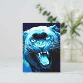 Roaring Jaguar Postkarte (Stehend Vorderseite)