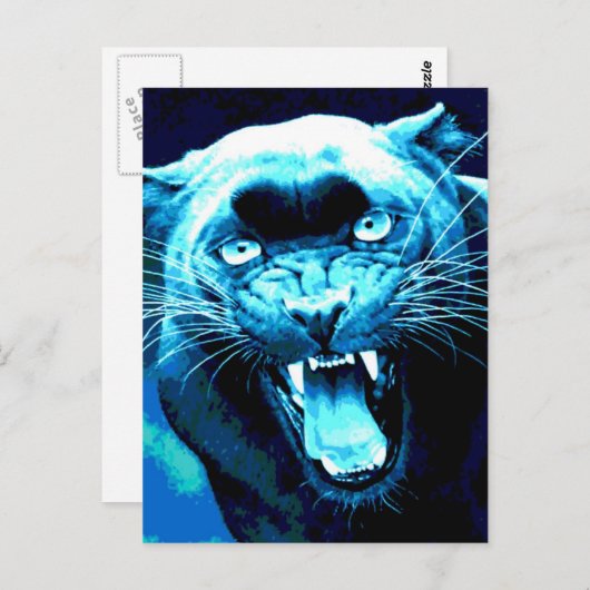 Roaring Jaguar Postkarte (Vorne/Hinten)