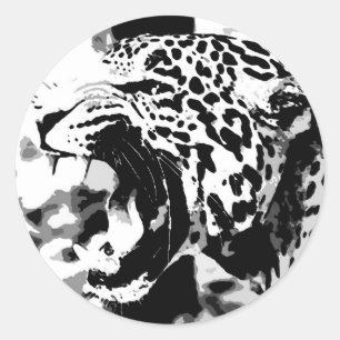 Roaring Jaguar Runder Aufkleber
