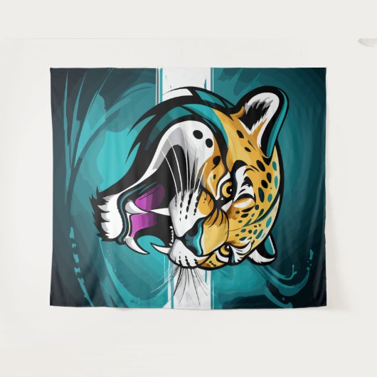 Roaring Jaguars: Entfesseln Sie die Bestie im Inne Wandteppich (Vorderseite (Horizontal))