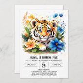 Roaring Jungle Tiger Boy Birthday Einladung (Vorne/Hinten)