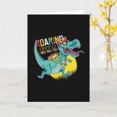 Roaring kinder Dinosaur Happy 100th Day Funny Gift Karte (Gelbe Blume)