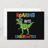 Roaring Kindergarten Back School T rex Dinosaurier Postkarte (Vorne/Hinten)