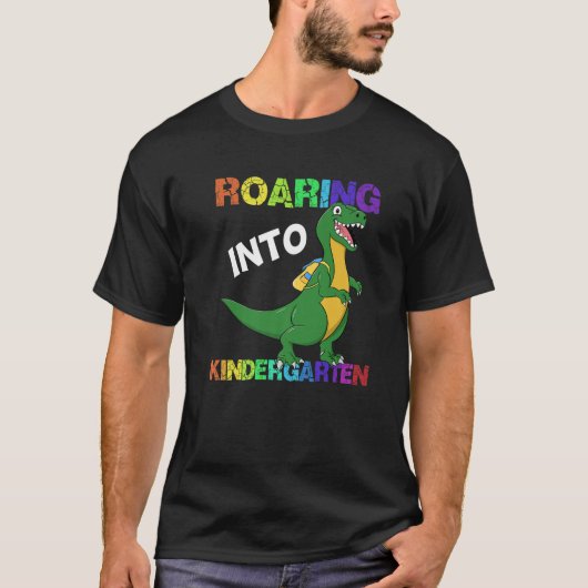 Roaring Kindergarten Dinosaurier zurück in die Sch T-Shirt (Vorderseite)
