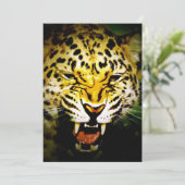 Roaring Leopard Einladung (Stehend Vorderseite)