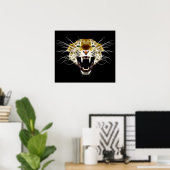 Roaring Leopard Head Cat Poster (Heimbüro)