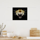 Roaring Leopard Head Cat Poster (Küche)