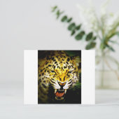 Roaring Leopard Postkarte (Stehend Vorderseite)