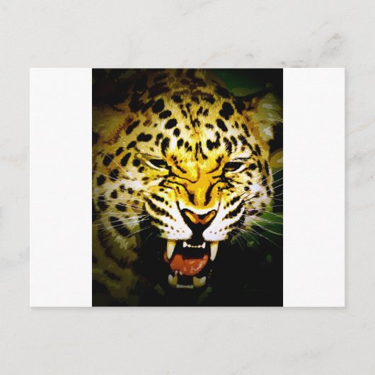 Roaring Leopard Postkarte (Vorderseite)