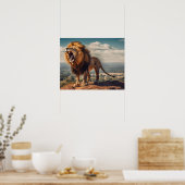 Roaring Lion auf dem Berg Poster (Küche)