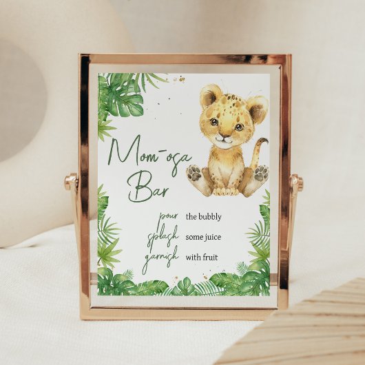 Roaring Lion Baby Dusche Mama Osa Bar Poster