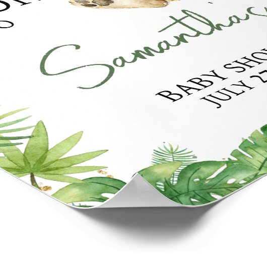 Roaring Lion Baby Dusche Willkommen Poster (Ecke)