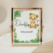 Roaring Lion Baby Shower Drinks Poster