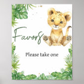 Roaring Lion Baby Shower Favoriten Poster (Vorne)
