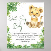 Roaring Lion Baby Shower Say Baby nicht Poster (Vorne)