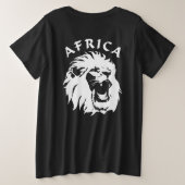 Roaring Lion Face | Afrika Große Größe T-Shirt (Design Rückseite)