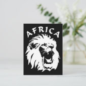 Roaring Lion Face | Afrika Postkarte (Stehend Vorderseite)