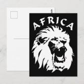 Roaring Lion Face | Afrika Postkarte (Vorne/Hinten)