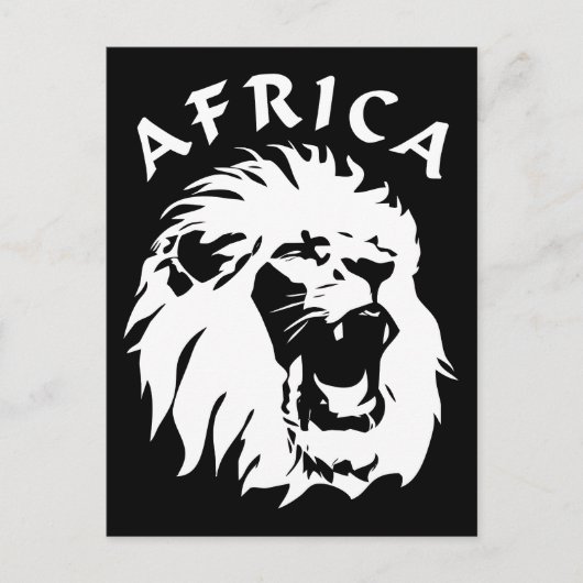 Roaring Lion Face | Afrika Postkarte (Vorderseite)
