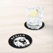 Roaring Lion Face | Afrika Runder Pappuntersetzer (Vor Ort)