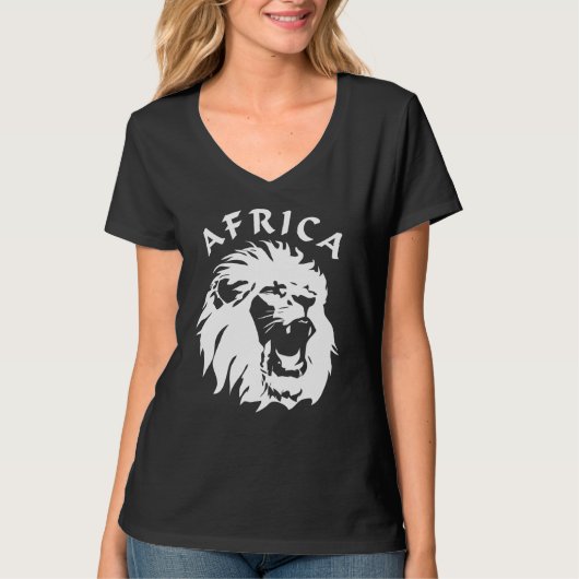 Roaring Lion Face | Afrika T-Shirt (Vorderseite)
