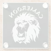 Roaring Lion Face - Kamerun Glasuntersetzer (Rückseite)